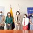 Luis Suárez, Vicepresidente y Director Ejecutivo de Conservación Internacional Ecuador; Ana Albán, Directora del Fondo de Inversión Ambiental Sostenible; Bianca Dager, Viceministra del Ambiente; María Cristina Acosta, Directora de Ambiente y Permisos de Lundin Gold; y Glenda Ortega, Subsecretaria de Patrimonio Natural del Ministerio del Ambiente, Agua y Transición Ecológica, durante la firma del Convenio.